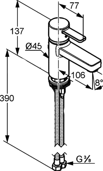 Смеситель для раковины Kludi Zenta 382510575 хром