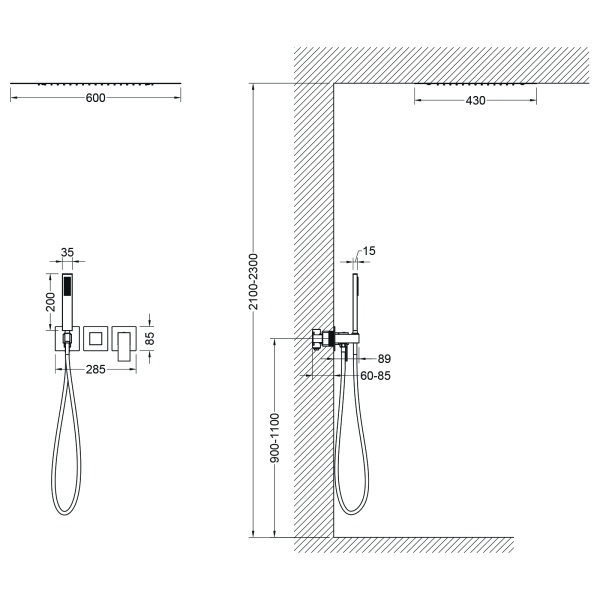 Душевая система со смесителем Timo Selene SX-2129/17SM монтаж встраиваемая в стену без термостата матовое золото