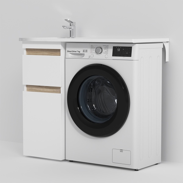 Раковина над стиральной машиной прямоугольная Am.Pm X-Joy M85AWPL1001WG литьевой мрамор цвет белый глянцевый