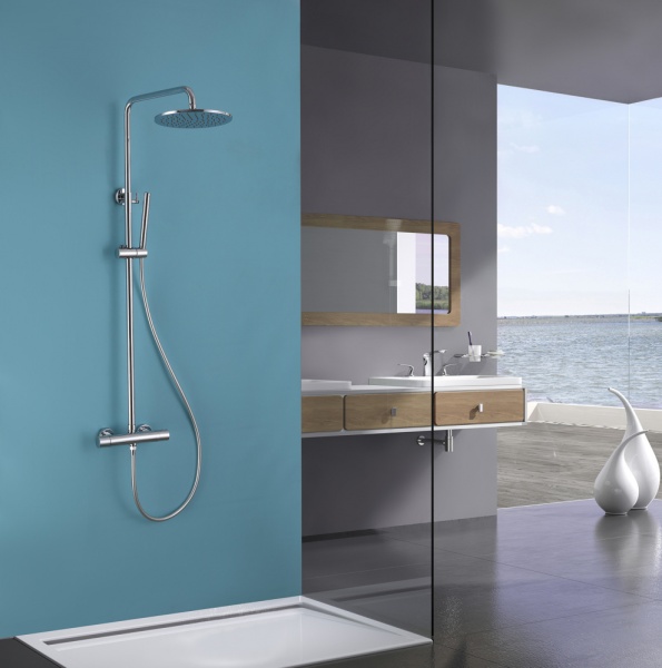 Душевая система со смесителем Abber Kreis AF8160 монтаж встраиваемая в стену без термостата хром