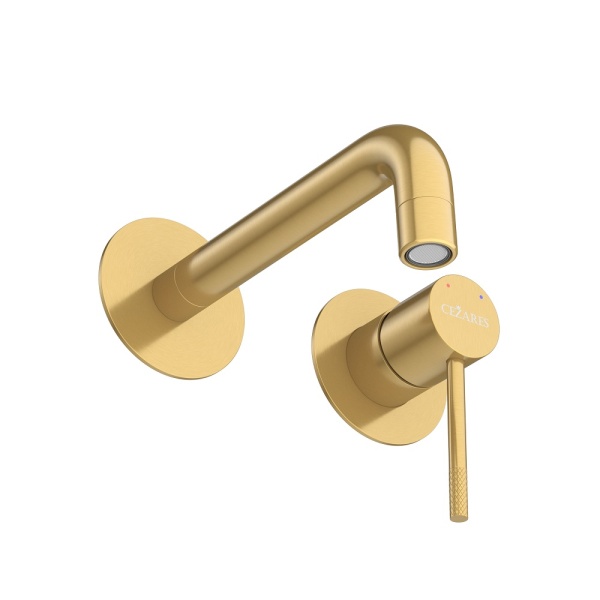 Смеситель для раковины Cezares Relax RELAX-BLI2-1-BORO-W0 брашированное золото