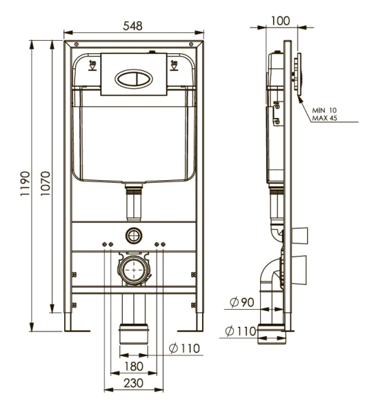 Инсталляция для подвесного унитаза Boheme Boheme 666 