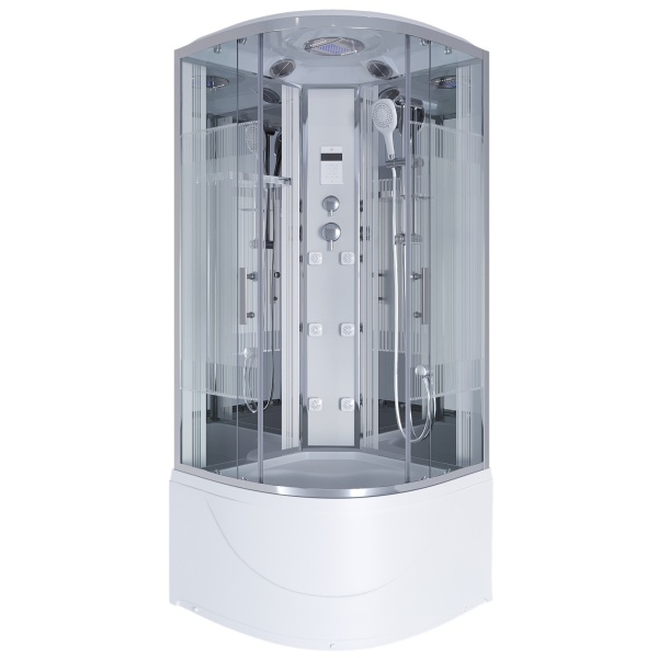 Душевая кабина с крышей Niagara Ultra NG-708-01 четверть круга  90x90 стекла прозрачные с узором, профиль хром