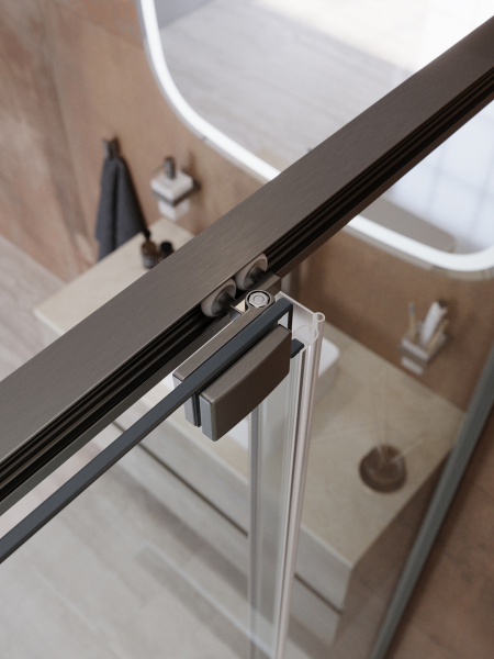 Душевой угол Cezares Lux LUX-A-FS-11-100-C-GM квадратный 100x100 стекла прозрачные, профиль оружейная сталь