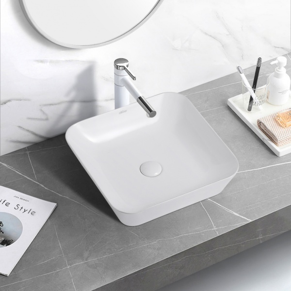 Раковина  квадратная  Abber Rechteck AC2205 керамика цвет белый