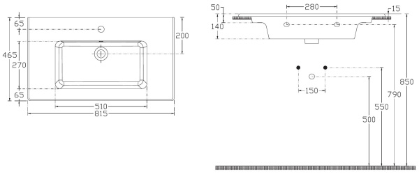 Раковина мебельная прямоугольная Allen Brau Fantasy 4.11012.20 керамика цвет белый