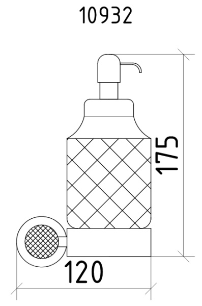 Диспенсер для мыла Boheme Royal Cristal 10932-G настенный золото