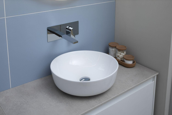 Раковина накладная круглая Aquanet Moon MOON-1 керамика цвет белый