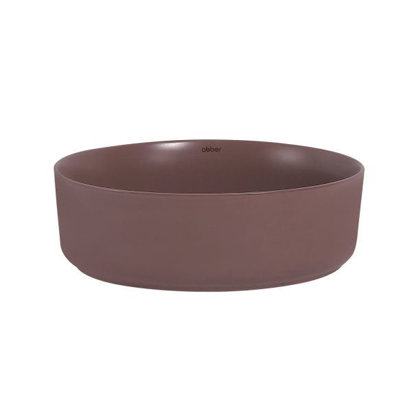 Раковина накладная круглая Abber Bequem AC2108MC фаянс цвет коричневый матовый
