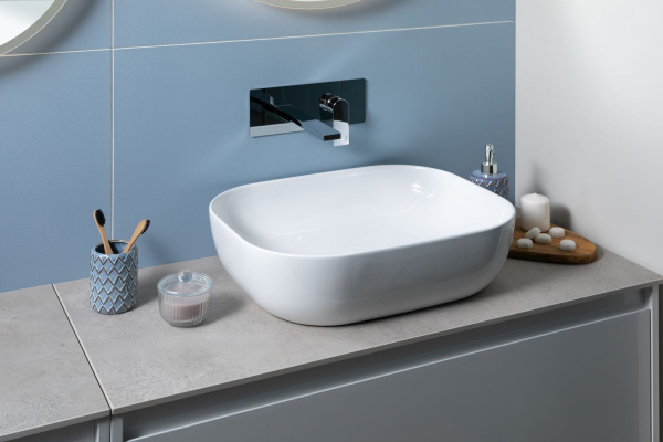 Раковина накладная прямоугольная Aquanet Lake LAKE-1 керамика цвет белый