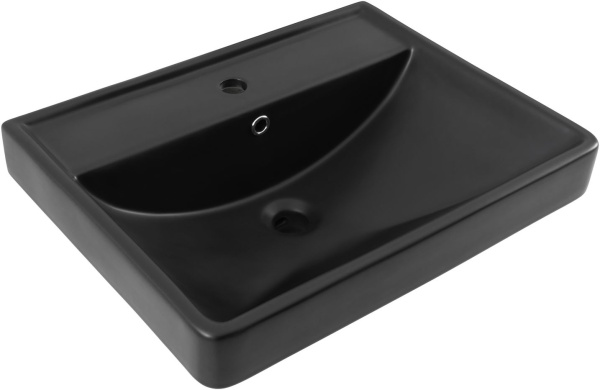 Раковина мебельная квадратная  Aquanet Ирис 00329247 керамика цвет черный матовый