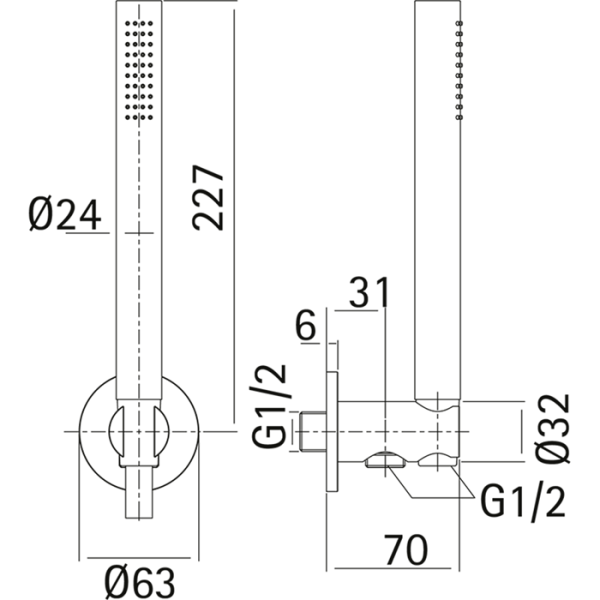 Душевой гарнитур Cisal Xion DS018300D1 нержавеющая сталь 