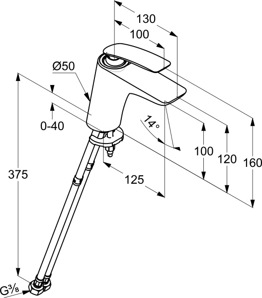 Смеситель для раковины Kludi Balance 520268775 черный