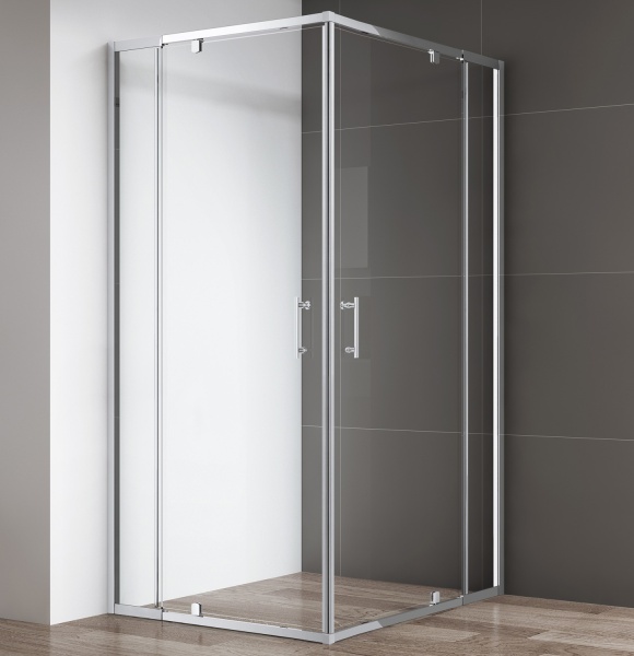 Душевой угол Cezares Variante VARIANTE-A/AH-2-90/100-C-Cr квадратная   стекла прозрачные, профиль хром