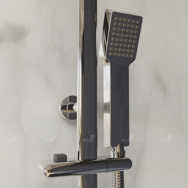 Душевая система со смесителем RGW Shower Panels 21140122-01 монтаж настенная с термостатом хром