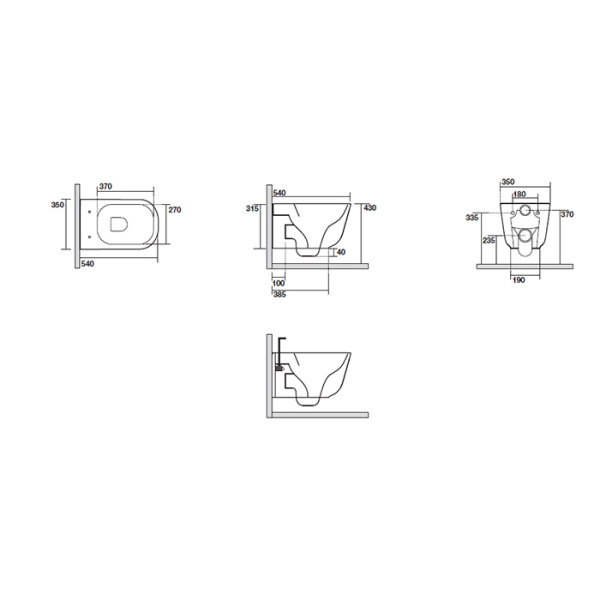 Унитаз подвесной Kerasan Tribeca 511475 Rimless фарфор бордовый матовый