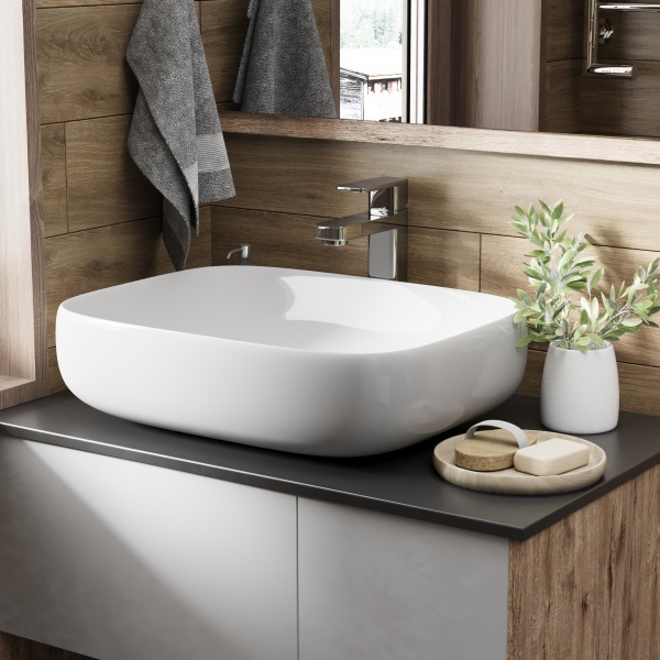 Раковина  прямоугольная Grossman Falcon GR-3054 фаянс цвет белый