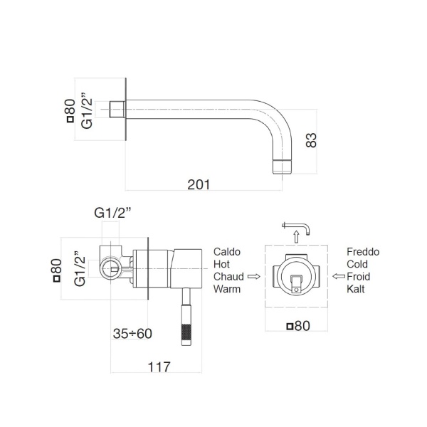 Смеситель для раковины Webert Rimini RI830605740 белый