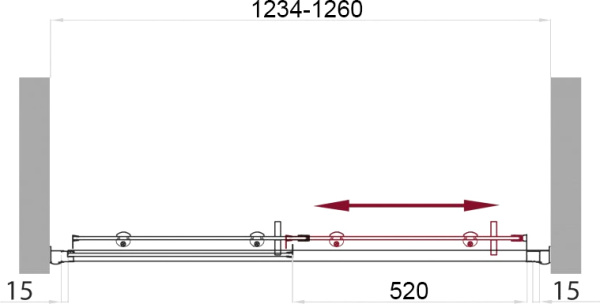 Душевая дверь BelBagno Uno UNO-BF-1-125-P-Cr 125 см стекла рифленые, профиль хром