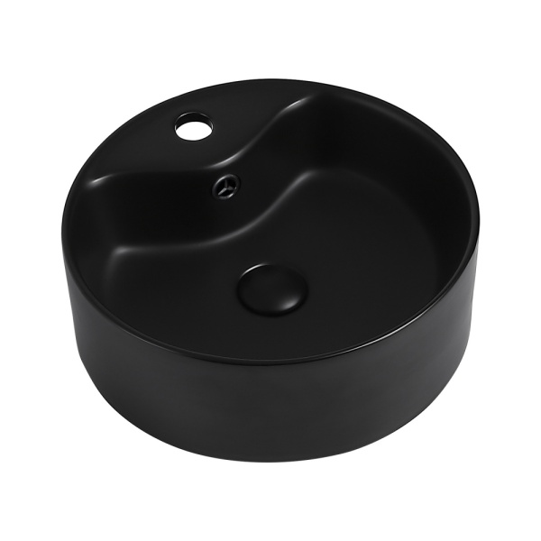 Раковина  круглая Abber Bequem AC2104MB керамика цвет черный матовый