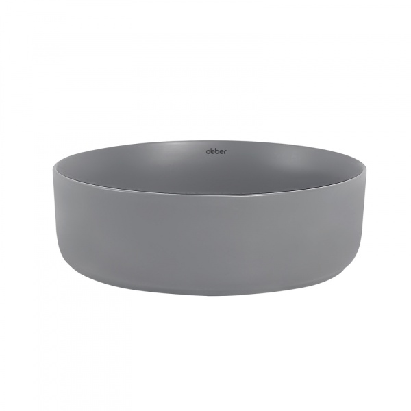 Раковина накладная круглая Abber Bequem AC2108MG фаянс цвет серый матовый