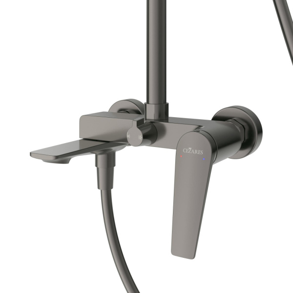 Душевая система со смесителем Cezares Liner LINER-CVD-GM монтаж настенная без термостата оружейная сталь