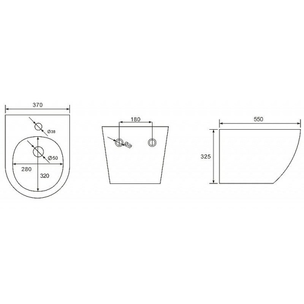 Биде подвесное Esbano Garcia ESVBGARCBM фаянс, цвет черный матовый