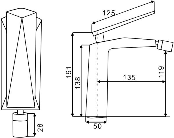 Смеситель для биде Boheme Venturo 376 латунь 