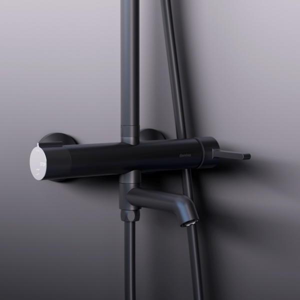 Душевая система со смесителем Damixa Scandinavian Pure 936740300 монтаж настенная без термостата черный