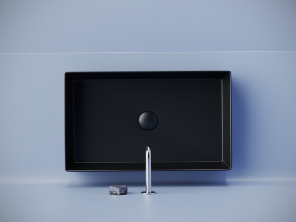 Раковина накладная прямоугольная Ceramica Nova Element CN6070MB фарфор цвет черный матовый