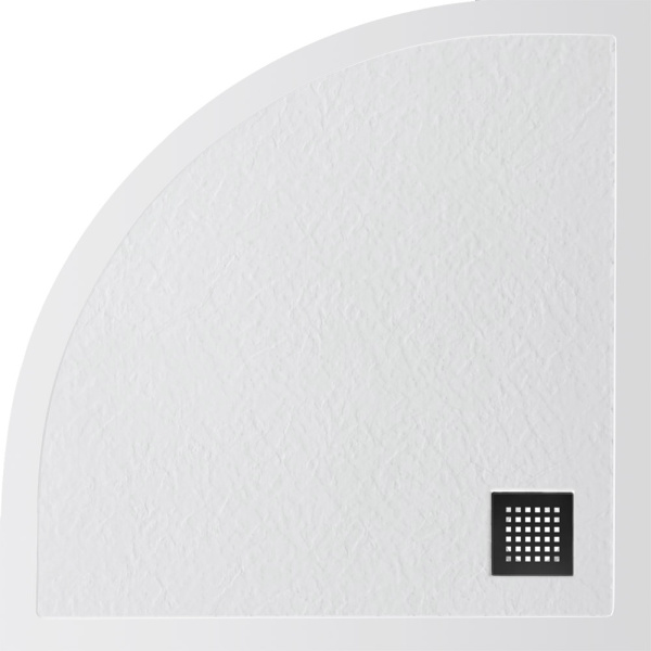 Душевой поддон низкий BelBagno Uno TRAY-MR-UNO-R-80-550-35-W-NO четверть круга литьевой мрамор 80x80 белый