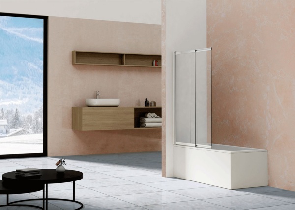 Шторка для ванны раздвижная  Vincea VSB-1E VSB-1E100CL 100 см, стекла прозрачные, профиль хром