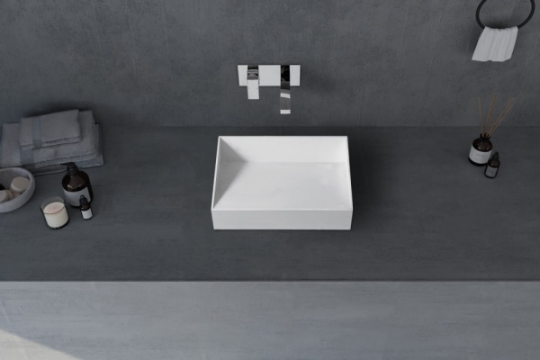 Раковина  прямоугольная Abber STEIN AS2623 искусственный камень цвет белый матовый
