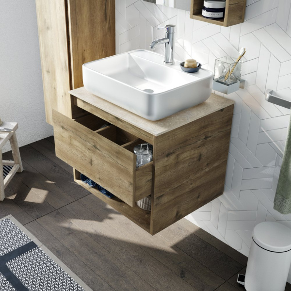 Раковина накладная квадратная  Aquanet City CITY-2 керамика цвет белый