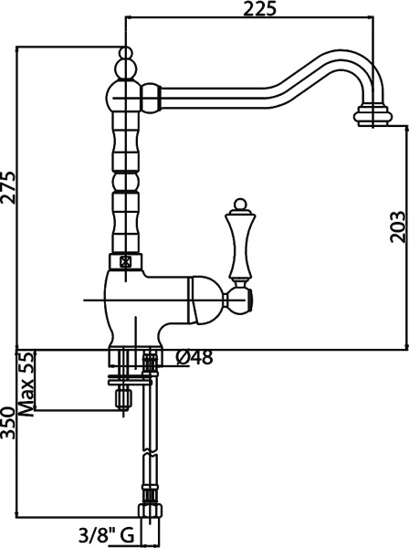Смеситель для кухни Cezares Margot MARGOT-LLM2-03/24-M  