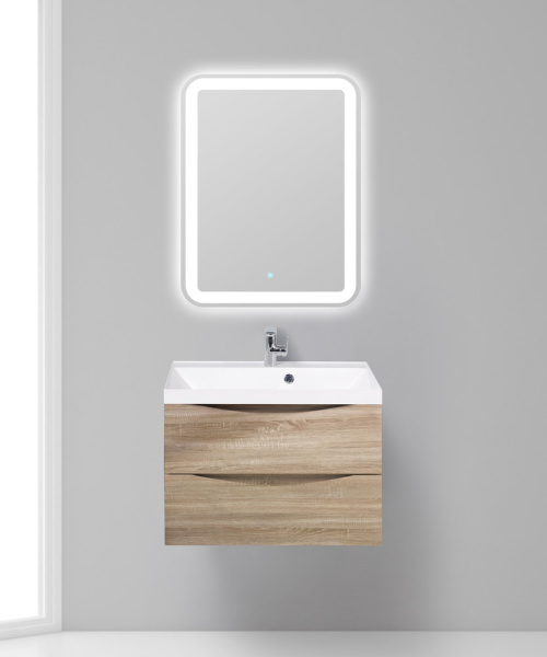 Тумба под раковину подвесная BelBagno Marino MARINO-700-2C-SO-WO-P 70 см  2 ящика цвет Rovere Bianco 