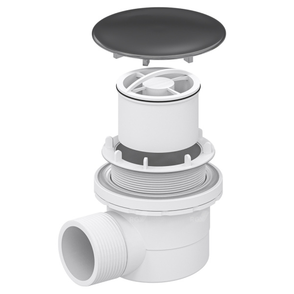 Сифон для душевых поддонов RGW Velplex QYD-06 18241106-02 пластик графит