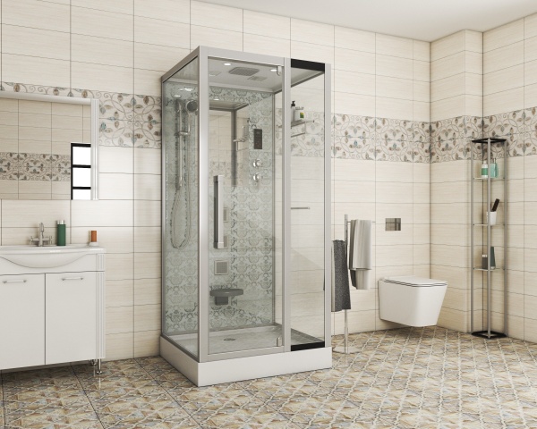 Душевая кабина с крышей Niagara Luxe 7714W прямоугольная   стекла , профиль хром