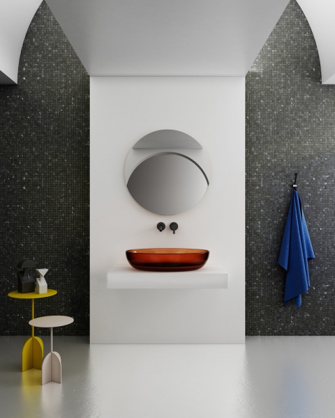 Раковина  овальная Abber Kristall AT2801Opal полиэфирная смола цвет коричневый