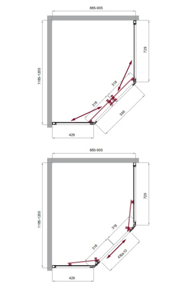 Душевой угол BelBagno Uno UNO-195-PH-2-120/90-C-Cr пятиугольный 120x90 стекла прозрачные, профиль хром