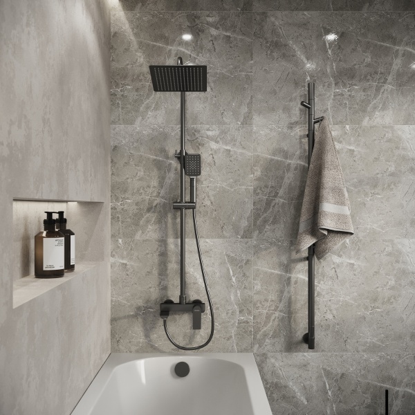 Душевая система со смесителем Grossman Cosmo 500.K35.02.420 монтаж настенная без термостата графит