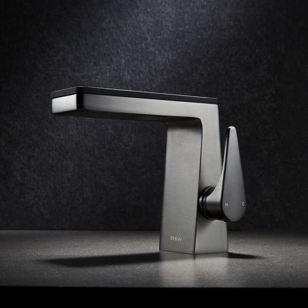 Смеситель для раковины Black&White Universe U7330GM темно-серый матовый/гранит