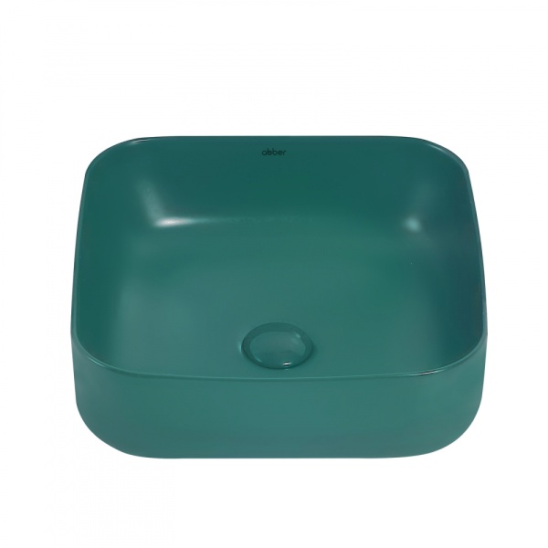 Раковина накладная квадратная  Abber Rechteck AC2211MBG фаянс цвет темно-зеленый матовый