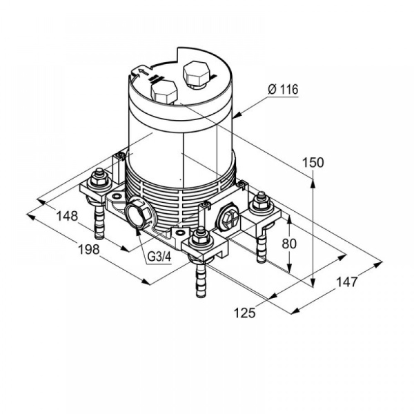 Встраиваемая часть смесителя Kludi Flexx.Boxx 88088  