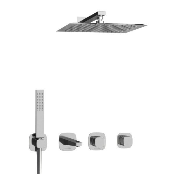 Душевая система со смесителем Wasserkraft Naab 8600 A8651.313.314.090.118.326.087.103 монтаж встраиваемая в стену без термостата хром