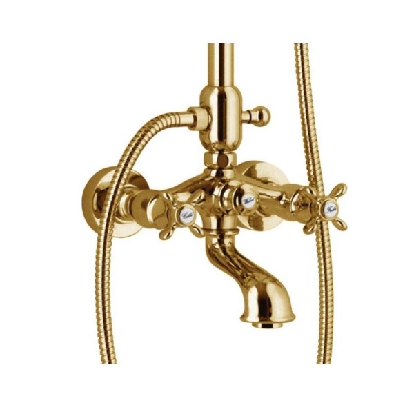 Душевая система со смесителем Webert Ottocento OT721208010 монтаж настенная без термостата золото