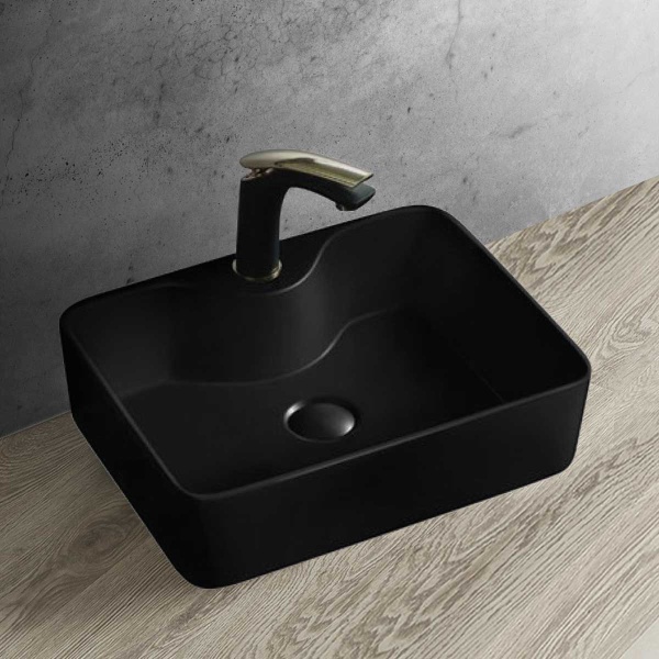 Раковина накладная прямоугольная Vincea  VBS-127MB фарфор цвет черный матовый
