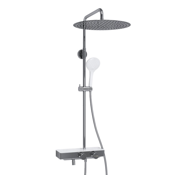 Душевая система со смесителем Wasserkraft  A113.117.155.CH Thermo монтаж настенная с термостатом хром