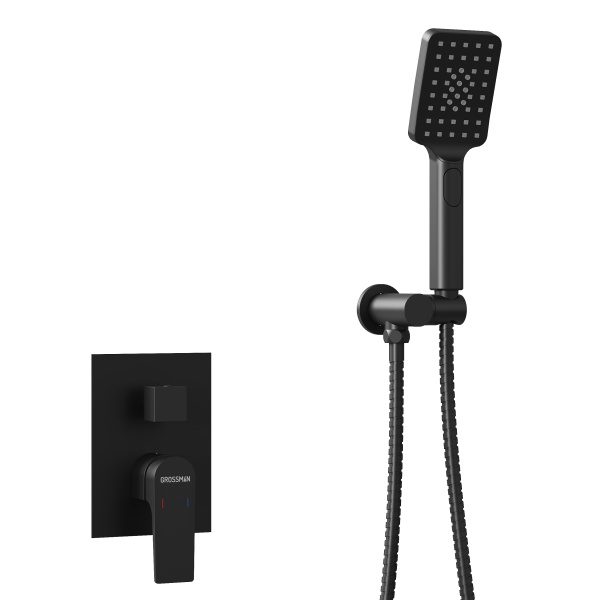 Душевая система со смесителем Grossman Classic 501.K35.04.210 монтаж встраиваемая  в стену без термостата черный