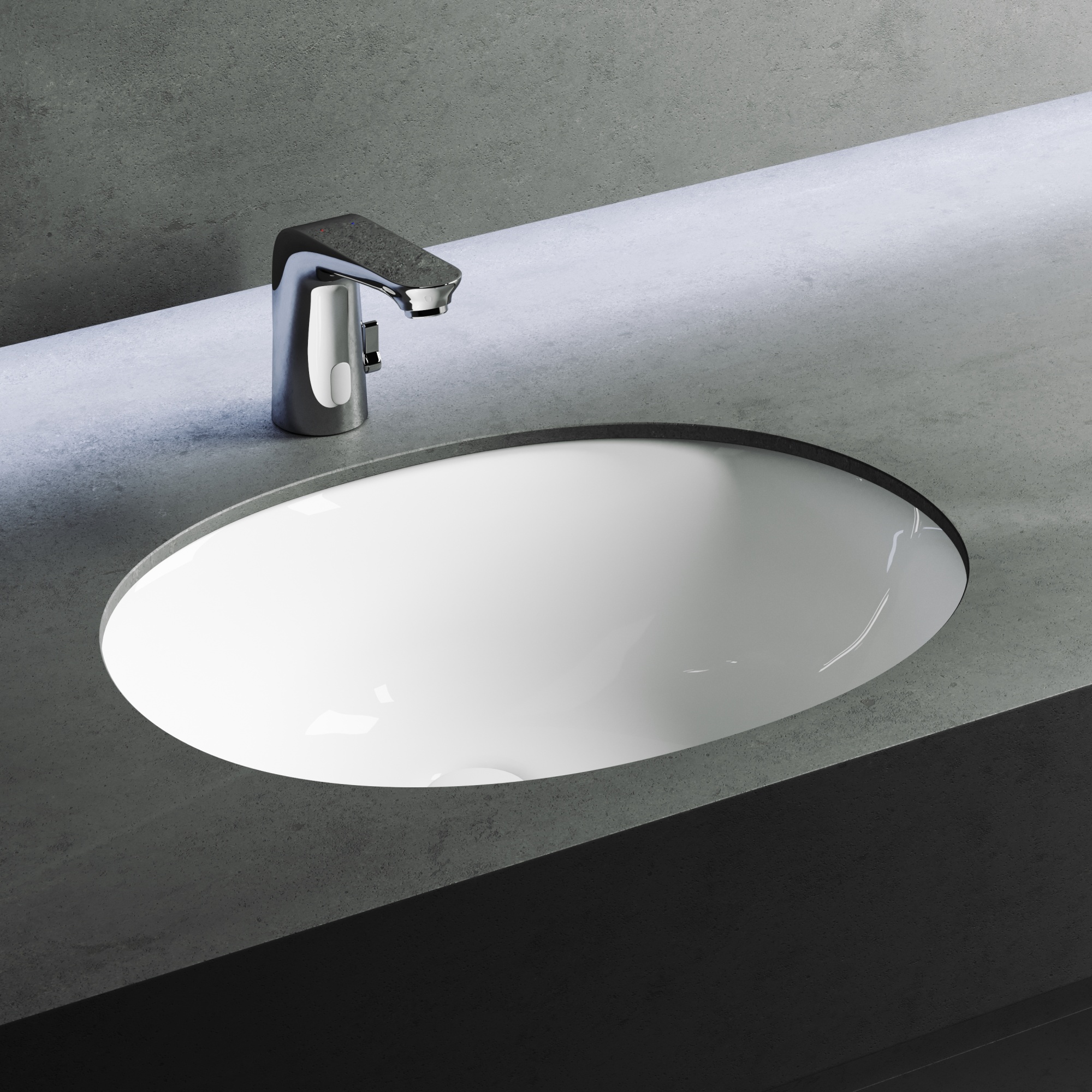 Раковина встраиваемая снизу овальная Ceramica Nova Element CN6043 фарфор цвет белый